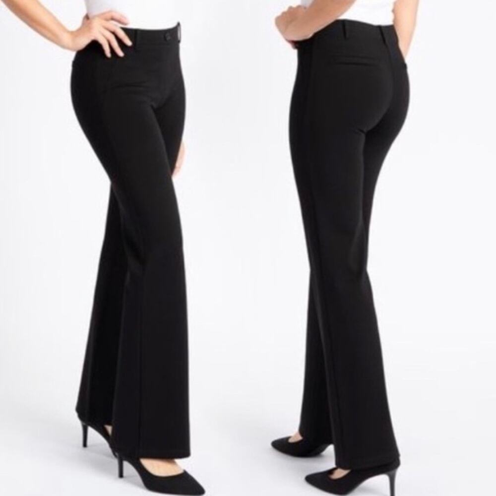 Betabrand Black Boot Cut Stretch Casual Yoga Basic Pants Size L